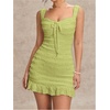 image:imageFloerns Womens Beach Summer Vacation Spring Trave Lace Ruffle Tank Dress Bodycon Mini Dresses Sundresses 2026Mint Green