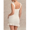 image:imageFloerns Womens Beach Summer Vacation Spring Trave Lace Ruffle Tank Dress Bodycon Mini Dresses Sundresses 2026White