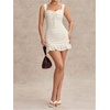 image:imageFloerns Womens Beach Summer Vacation Spring Trave Lace Ruffle Tank Dress Bodycon Mini Dresses Sundresses 2026White