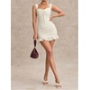 image:imageFloerns Womens Beach Summer Vacation Spring Trave Lace Ruffle Tank Dress Bodycon Mini Dresses Sundresses 2026White