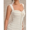 image:imageFloerns Womens Beach Summer Vacation Spring Trave Lace Ruffle Tank Dress Bodycon Mini Dresses Sundresses 2026White