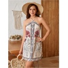 image:imageFloerns Womens Boho Floral Print Backless Cami Dress Sleeveless Vacation Short DressesBlack Multi
