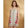 image:imageFloerns Womens Boho Floral Print Backless Cami Dress Sleeveless Vacation Short DressesGreen Multi