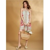 image:imageFloerns Womens Boho Floral Print Backless Cami Dress Sleeveless Vacation Short DressesGreen Multi