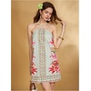 image:imageFloerns Womens Boho Floral Print Backless Cami Dress Sleeveless Vacation Short DressesGreen Multi