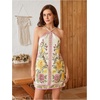 image:imageFloerns Womens Boho Floral Print Backless Cami Dress Sleeveless Vacation Short DressesPink Multi