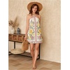 image:imageFloerns Womens Boho Floral Print Backless Cami Dress Sleeveless Vacation Short DressesPink Multi