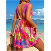 image:imageFloerns Womens Boho Floral Print Cover Up Dress Summer Sleeveless V Neck Short Dresses SwimwearHot Pink