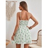 image:imageFloerns Womens Boho Floral Print Sleeveless Sundress Ruched Bust Flare Hem Vacation Cami Short DressGreen a