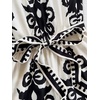 image:imageFloerns Womens Boho Floral Strapless Jumpsuit Sleeveless Vacation Short Belted RomperBlack and White