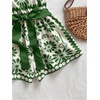 image:imageFloerns Womens Boho Floral Strapless Jumpsuit Sleeveless Vacation Short Belted RomperGrass Green