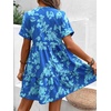 image:imageFloerns Womens Boho Floral V Neck Ruffle Dress Short Sleeve Vacation Flowy DressesBlue