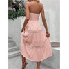 image:imageFloerns Womens Boho Tube Top Strapless Flowy Midi Dress Sleeveless Ruffle Hem Vacation DressesPink