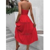 image:imageFloerns Womens Boho Tube Top Strapless Flowy Midi Dress Sleeveless Ruffle Hem Vacation DressesRed