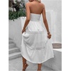 image:imageFloerns Womens Boho Tube Top Strapless Flowy Midi Dress Sleeveless Ruffle Hem Vacation DressesWhite
