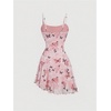 image:imageFloerns Womens Butterfly Ruched Beach Summer Dress Asymmetrical Cami Short DressPink