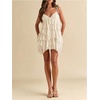 image:imageFloerns Womens Cocktail Tie Shoulder Mini Dress Sleeveless Layered Ruffle Cami SundressApricot