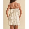 image:imageFloerns Womens Cocktail Tie Shoulder Mini Dress Sleeveless Layered Ruffle Cami SundressApricot