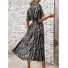 image:imageFloerns Womens Deep V Neck Long Dress Flutter Sleeve Ruched Split Side Vacation Maxi DressesBlack