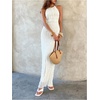 image:imageFloerns Womens Elegant Backless Halter Dress Tie Neck Sleeveless Vacation Maxi DressesWhite