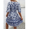 image:imageFloerns Womens Floral A Line Dress Butterfly Sleeve V Neck Beach Vacation Short DressesBlue
