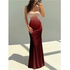 image:imageFloerns Womens Floral Boho Maxi Dress Lace Up Backless Fishtail Summer Beach Long DressesBurgundy