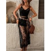 image:imageFloerns Womens Floral V Neck Lace Dress Y2k Sleeveless Concert Outfits Long DressesBlack Lace