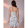 image:imageFloerns Womens Floral V Neck Ruffle Trim Cami Dress Tie Wrap Vacation A Line DressesWhite Multi