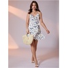 image:imageFloerns Womens Floral V Neck Ruffle Trim Cami Dress Tie Wrap Vacation A Line DressesWhite Multi