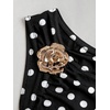 image:imageFloerns Womens Mini Dress Off The Shoulder Metal Floral Sleeveless Layered Hem Going Out DressesBlack Polka Dots