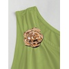 image:imageFloerns Womens Mini Dress Off The Shoulder Metal Floral Sleeveless Layered Hem Going Out DressesLime Green