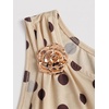 image:imageFloerns Womens Mini Dress Off The Shoulder Metal Floral Sleeveless Layered Hem Going Out DressesYellow Polka Dots