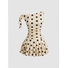 image:imageFloerns Womens Mini Dress Off The Shoulder Metal Floral Sleeveless Layered Hem Going Out DressesYellow Polka Dots