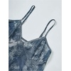 image:imageFloerns Womens Paisley Print Sleeveless Sheer Lettuce Trim V Neck Cami TopsBlue Ink