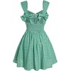image:imageFloerns Womens Plaid Ruched Bust Sleeveless Vintage Bowknot Pleated Short DressesGreen