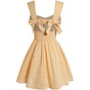 image:imageFloerns Womens Plaid Ruched Bust Sleeveless Vintage Bowknot Pleated Short DressesYellow