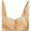 image:imageFloerns Womens Plaid Ruched Bust Sleeveless Vintage Bowknot Pleated Short DressesYellow