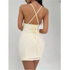 image:imageFloerns Womens Starfish Sleeveless Cami Dress Criss Cross Tie Back Knitted Beach Mini DressesApricot Tropical