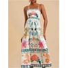 image:imageFloerns Womens Summer Boho Spaghetti Strap Maxi Dresses Shirred Beach Dress Flowy SundressWhite