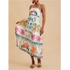 image:imageFloerns Womens Summer Boho Spaghetti Strap Maxi Dresses Shirred Beach Dress Flowy SundressWhite