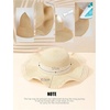 image:imageFloerns Womens Summer Bow Tie Straw Hats Wide Brim Foldable Sun Protection Floppy Beach HatBeige