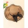 image:imageFloerns Womens Summer Bow Tie Straw Hats Wide Brim Foldable Sun Protection Floppy Beach HatKhaki