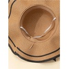 image:imageFloerns Womens Summer Bow Tie Straw Hats Wide Brim Foldable Sun Protection Floppy Beach HatKhaki