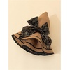 image:imageFloerns Womens Summer Bow Tie Straw Hats Wide Brim Foldable Sun Protection Floppy Beach HatKhaki
