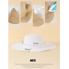 image:imageFloerns Womens Summer Bow Tie Straw Hats Wide Brim Foldable Sun Protection Floppy Beach HatWhite Ivory