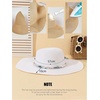 image:imageFloerns Womens Summer Bow Tie Straw Hats Wide Brim Foldable Sun Protection Floppy Beach HatWhite Solid