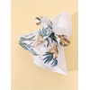 image:imageFloerns Womens Summer Bow Tie Straw Hats Wide Brim Foldable Sun Protection Floppy Beach HatWhite Solid