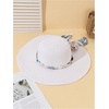 image:imageFloerns Womens Summer Bow Tie Straw Hats Wide Brim Foldable Sun Protection Floppy Beach HatWhite Solid