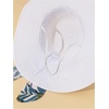 image:imageFloerns Womens Summer Bow Tie Straw Hats Wide Brim Foldable Sun Protection Floppy Beach HatWhite Solid