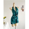 image:imageFloerns Womens Summer Dress Halter Cowl Neck Metal Starfish Ruched Beach Vacation ClothesBlue